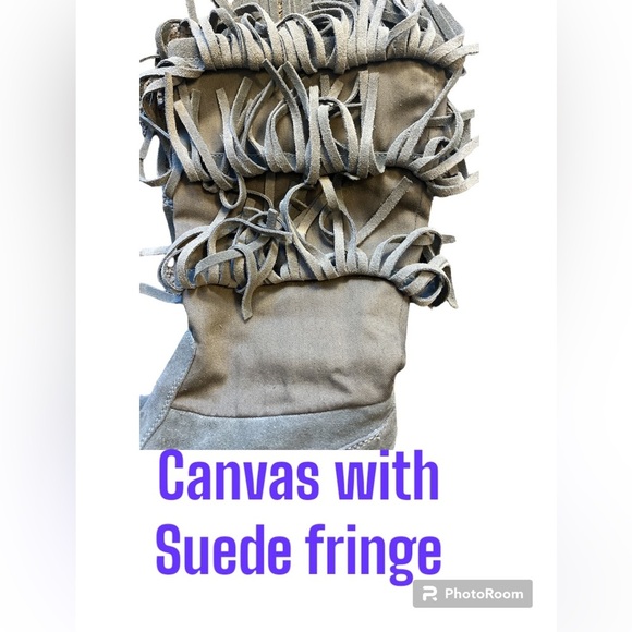 Suede fringe moccasin-style boots in great condition - Picture 10 of 14